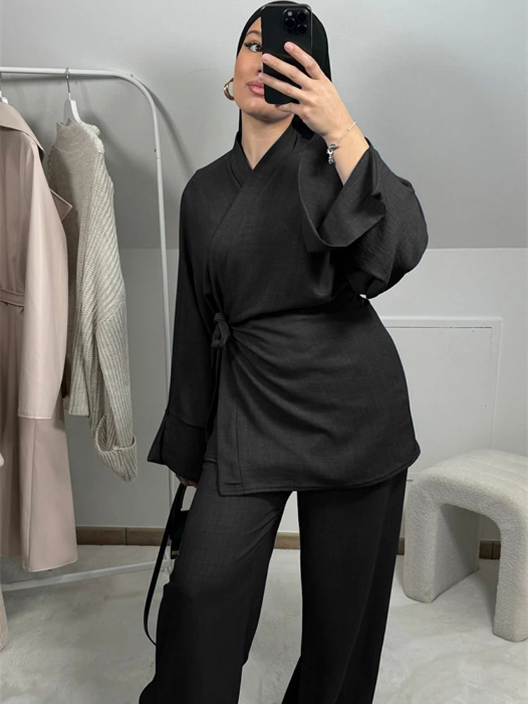 ИД простой комплект из 2 предметов абайя топы юбка скромные мусульманские