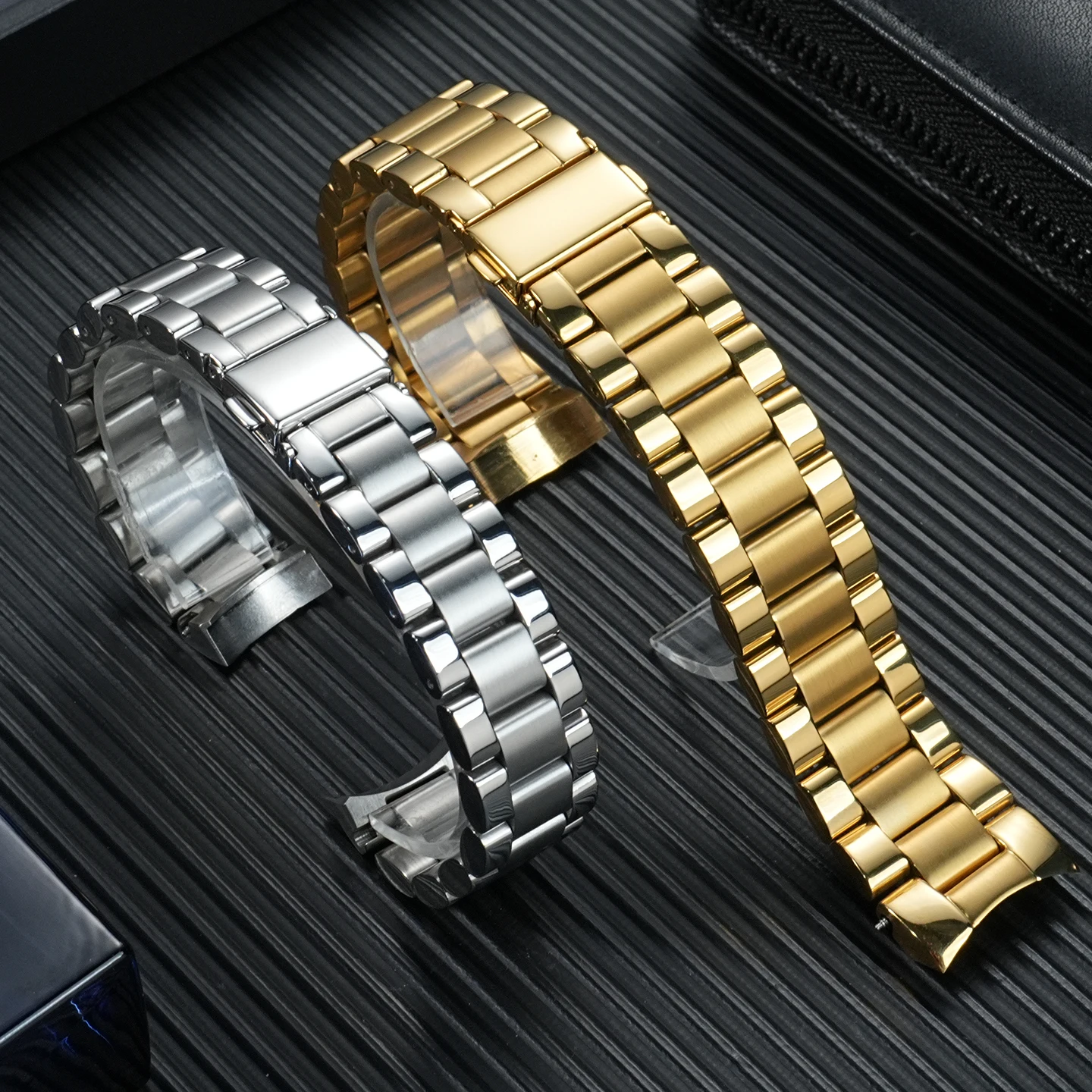 Фото Браслет из цельной стали для женских часов Michael Kors MK5798/MK6959/MK7257, стальной браслет с изогнутыми краями, ремешок для часов из нержавеющей стали №1