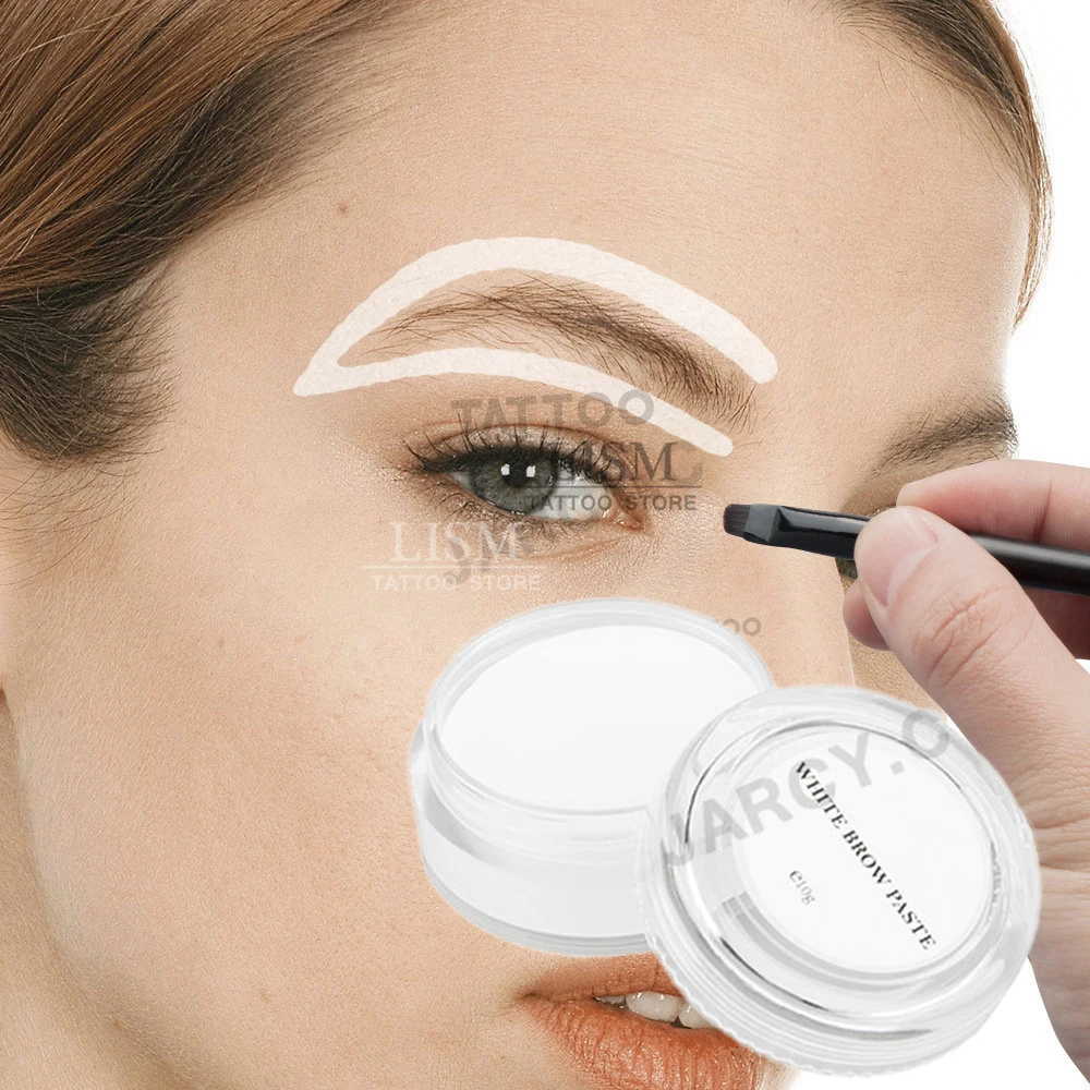 

10g White Tattoo Brow Paste Eyebrow Marker Too Microblading Eyebrows Shape Mark Tool Permanent Makeup Makeup Mapping Accessories