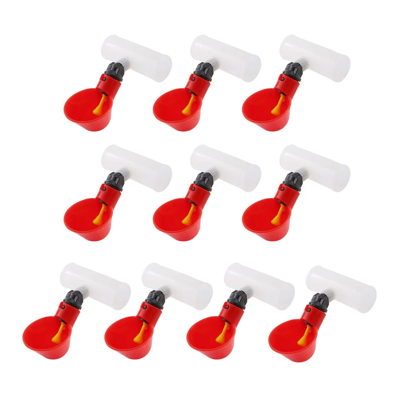 SEWS-Питье для курицы 10 шт. автоматическая поилка красная пластиковая утки птицы