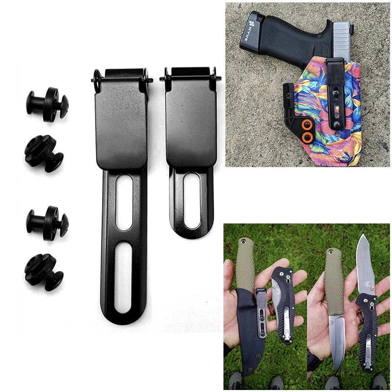 

5 Sets 2 Sizes Stainless Steel KYDEX HOLSTER Belt Clips Knife Scabbards K Sheath Waist Clamps DIY Make Accessories
