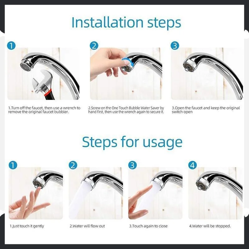 Messing Touch Wash Table Crane Filter Bathroom Accessories Controlled Column Kitchen Tap Lighter Spray Shower Head Water |