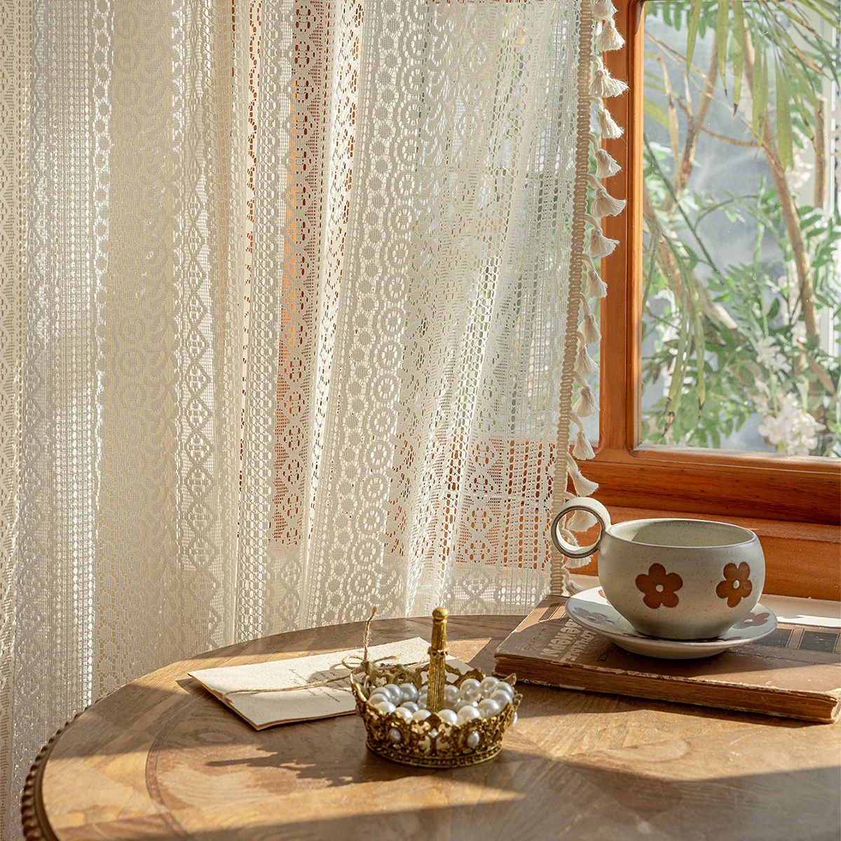 

Французские винтажные кружевные шторы 100% полиэстер