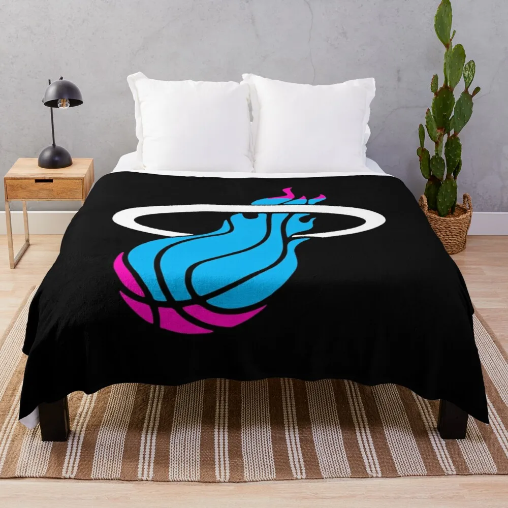 

Retro Miami Throw Blanket Large knit plaid throw blanket for sofa