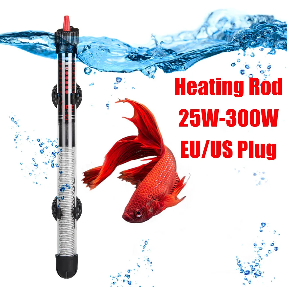 25W-300W Adjustable Temperature Thermostat Heater Rod Submersible Aquarium Fish Tank Water Heat Water Heating 110v-220v EU US