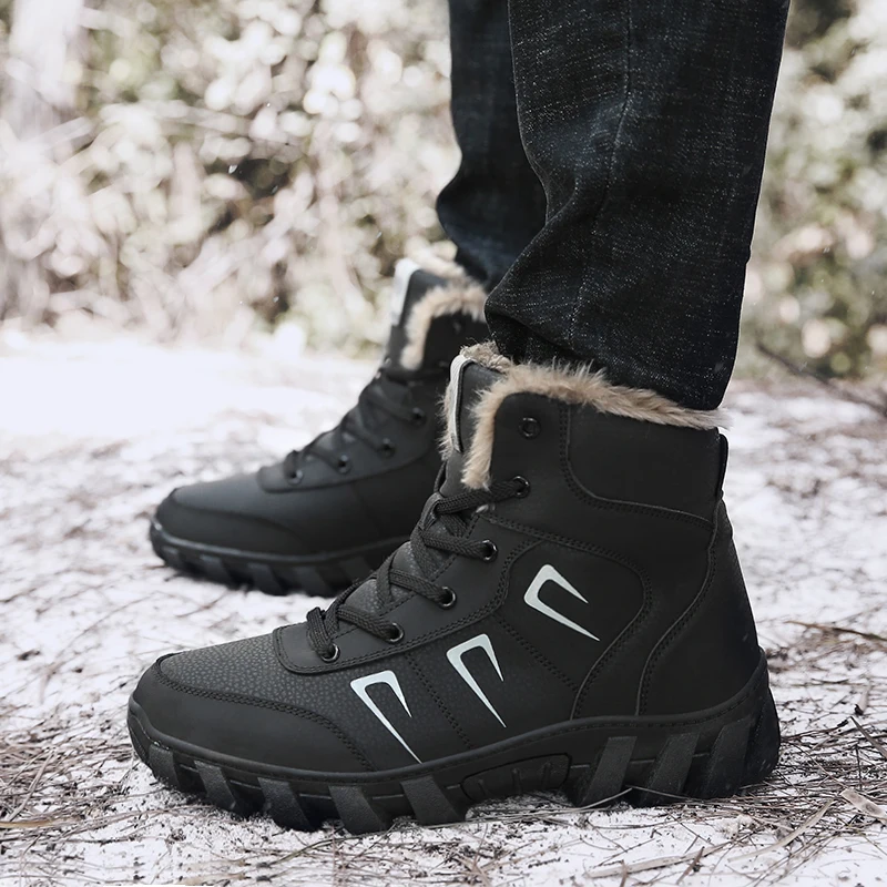Winter Sport Shoes For Men Super Warm Hunting Tourism Mountain Shoes Leather Tactical Boots Military For Women Zapatillas Hombre