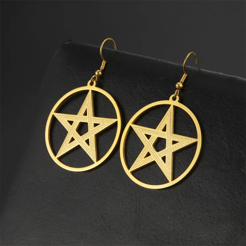 Новые модные подвески ручной работы в виде звезды и пентаграммы Висячие Серьги