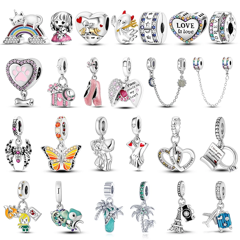 

Hot Sale 925 Sterling Silver Original Charms Beads Fits Pandora Women Bracelets Bangles Plata De Ley 925 Charms DIY Jewelry Gift