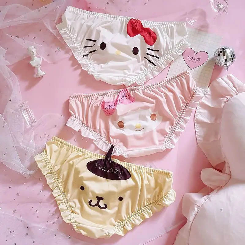 

Kawaii Sanrio Girls Underwear Cartoon Panties Underwear Briefs Intimate Cotton Panties Breathable Seamless Comfortable
