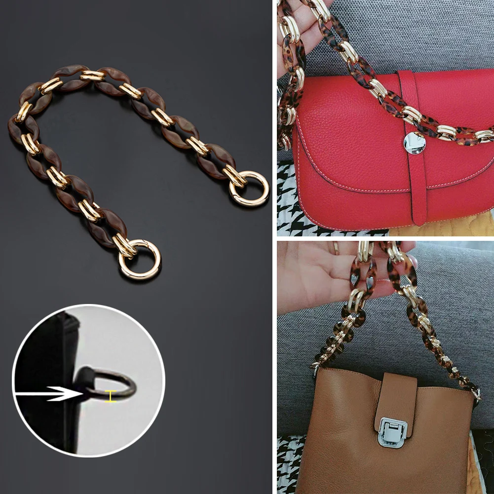 

New Fashion Woman Bag Accessory Retro Resin Chain Acrylic Resin Chain Bag Handle Vintage Shoulder Chain Bag Strap Bag Decoration