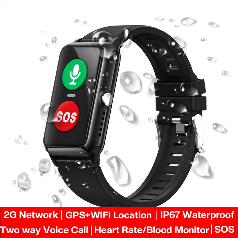 

2023 Elderly Smart Watch IP67 Waterproof GPS WiFi Tracker Heart Rate Blood Pressure Monitor SOS Call Long Standby Phone Watch