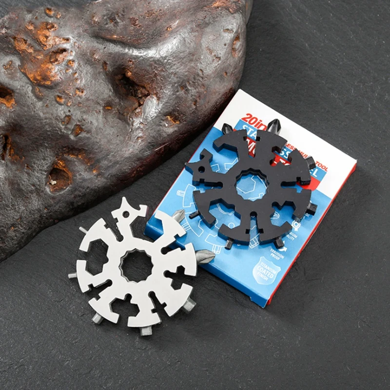 

20-in-1 Snowflake Standard Stainless Steel Outdoor Camping Hiking Tool