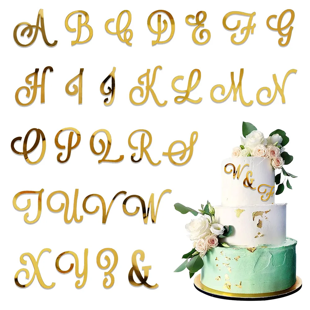 

Number Letter Acrylic Cake Topper Monogram Decoration Party Supplies Happy Birthday Anniversary Wedding Cake Toppers On Side 913