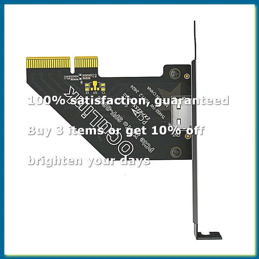 Фото Адаптер-карта расширения PCI-E 4X 4.0 на Oculink SFF-8611/8612 с длинным профильным кронштейном