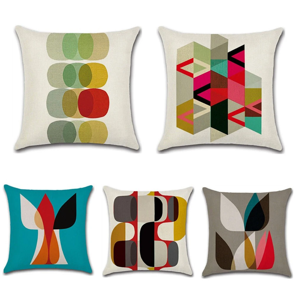 

YWZN Coloful Geometric Decorative Pillowcases Minimalistic Throw Pillow Case Simple Pillowcase kussensloop funda de almohada