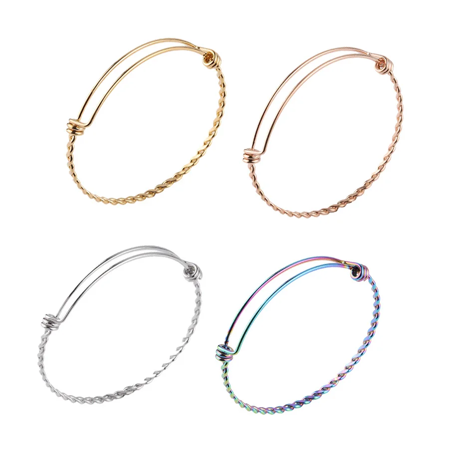 Поворотный браслет из нержавеющей стали регулируемый DIY Аксессуары |