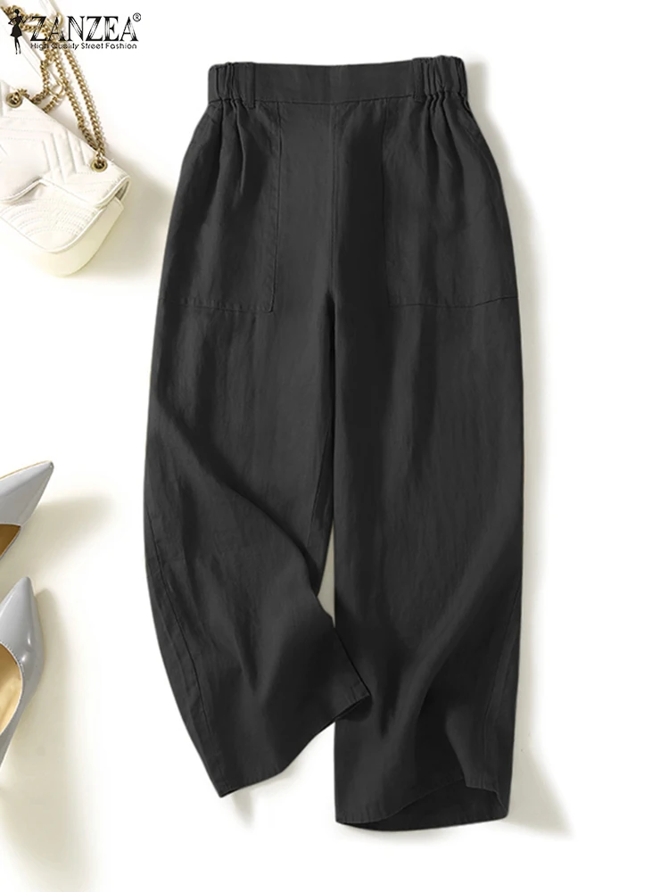 Брюки ZANZEA женские хлопковые с широкими штанинами винтажные повседневные