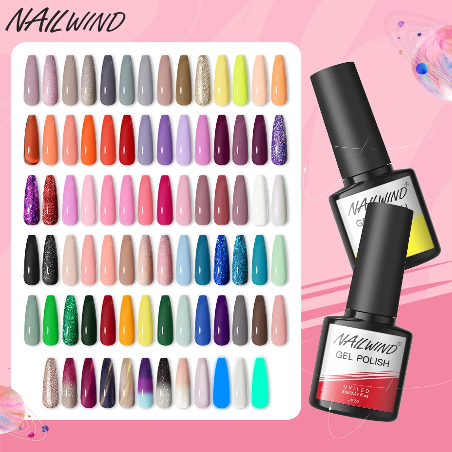 

NAILWIND Nail Gel Polish Semi-permanent UV Led Esmaltes Varnish Hybrid Gel Varnishes Nail Polish Glitter Gel Nail Glue Top Coat