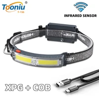 230%c2%b0 wide range lighting cob headlamp with sensor 6 modes rechargeable camping lamp fishing lantern headlight portable lights