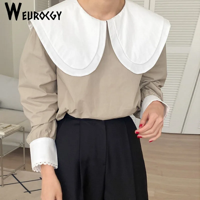 Женская блузка с круглым вырезом элегантная повседневная Свободная рубашка в