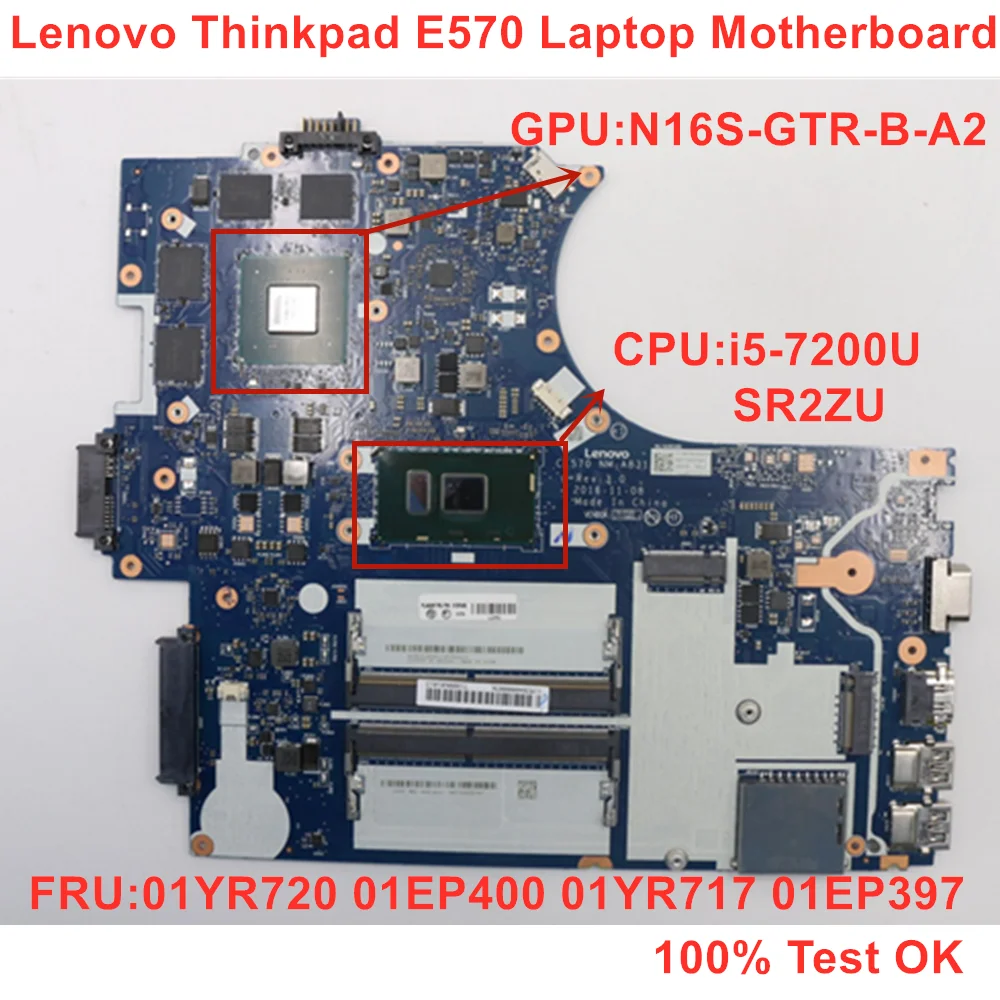 

Для ноутбука Thinkpad E570 E570C отдельная материнская плата видеокарты i5-7200U FRU 01YR720 01EP400 01YR717 01EP397