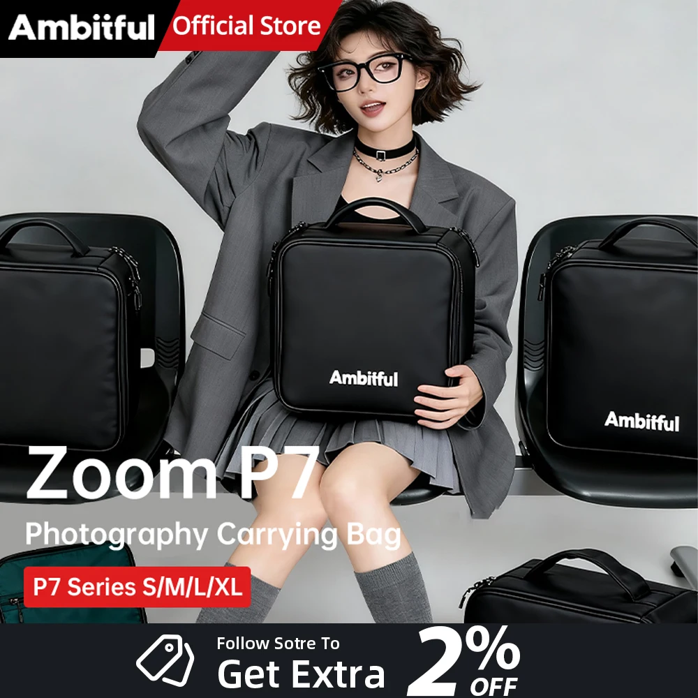 Фото Ambitful ZOOM P7XL DLSR Сумка для хранения объектива камеры Дорожная сумка для фотосъемки для дрона DJI GODOX Osmo 360 X5 X4 Ace Pro 2 GoPro №1