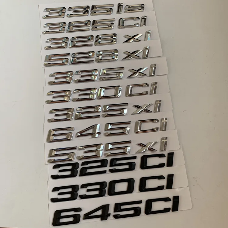 

ABS буквенный номер 325Ci 330Ci 645Ci 325xi 528xi 335ix Эмблема для BMW E46 E90 E91 E92 Спортивный автомобиль Roadster Coupe Наклейка на багажник автомобиля