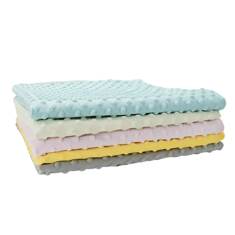 

158/70*110cm 5 Colors Minky Dot Fabric Doudou Velvet Bubble Fleece Newborn Baby Super Soft Comfort Towel Quilt Cover Blanket