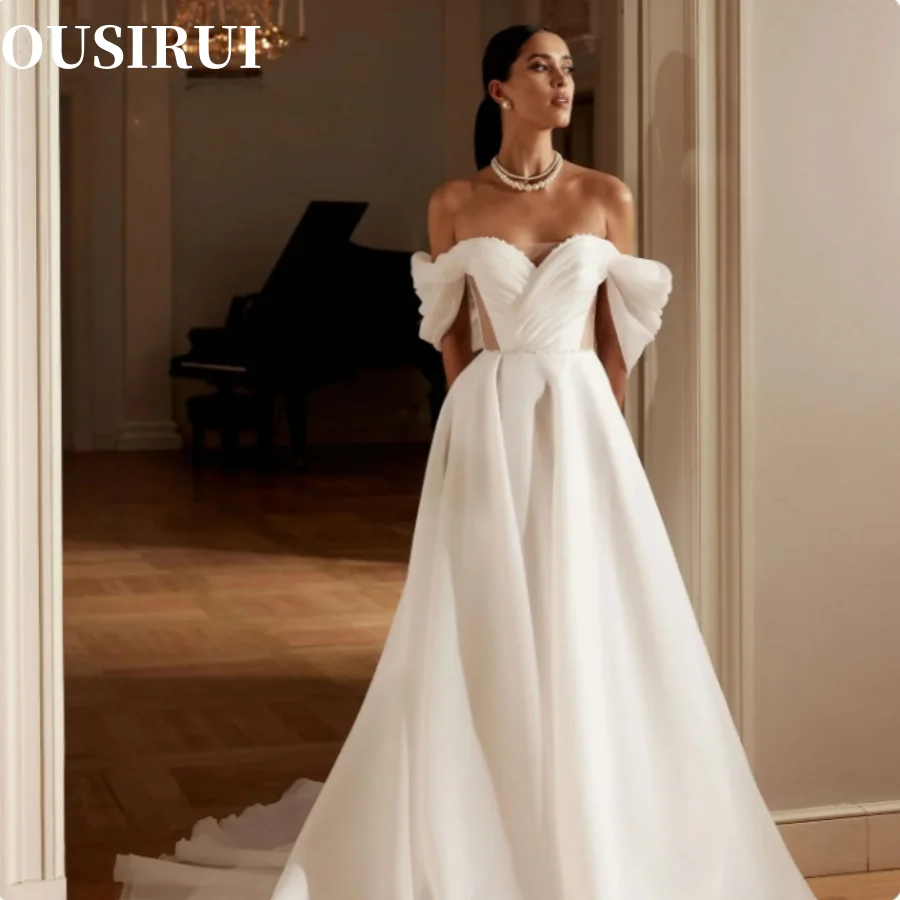 Свадебные платья с открытыми плечами и рукавами Формальные принцессы Bafftafe цвета