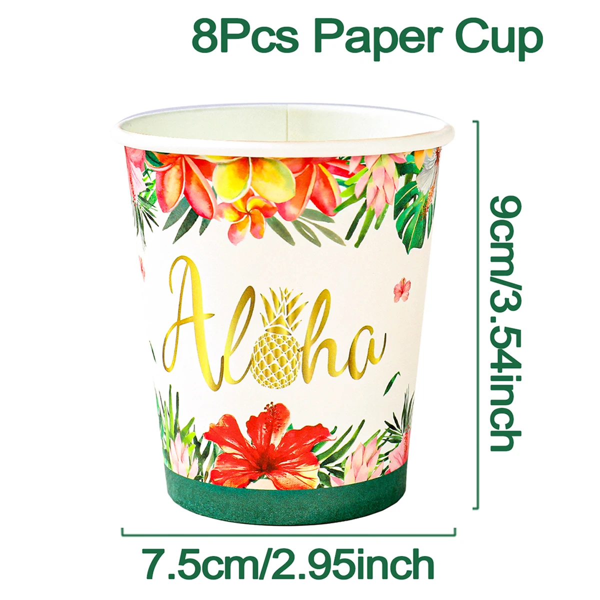 

Гавайская одноразовая посуда Aloha с листьями и цветами, бумажный стаканчик, салфетка, летний декор для дня рождения, тропические Гавайские товары для вечеринок