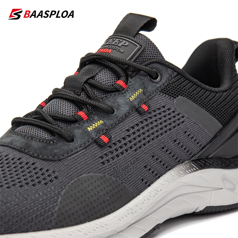 2023 Baasploa Men Running Shoes Lightweight Sport Shoes Mesh Breathable Casual Sneakers Non-Slip Outdoor for Men New Arrival