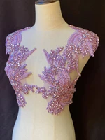 high quality elegant rhinestone applique sparkling bead flower crystal bodice patch for bridal handcraftewedding decorgown