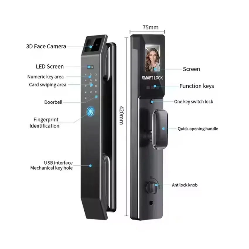 Умный дверной замок Tuya с NFC-картой/без карты 1 шт