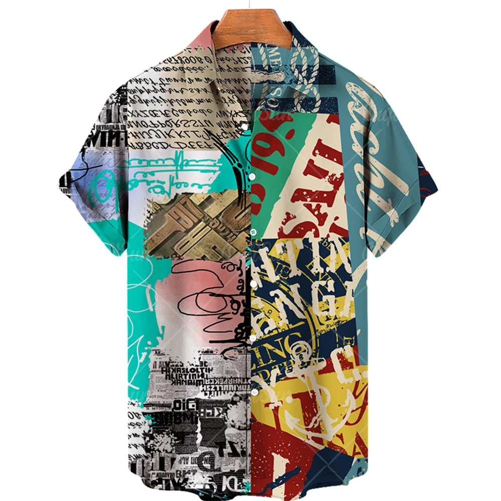 

2022 Hawaiian Men's Shirt, 3D Printed Shirt, Euramerican Flower Shirt, Beach Short Sleeve Shirt, Hip-Hop, Harajuku, Large Shirt