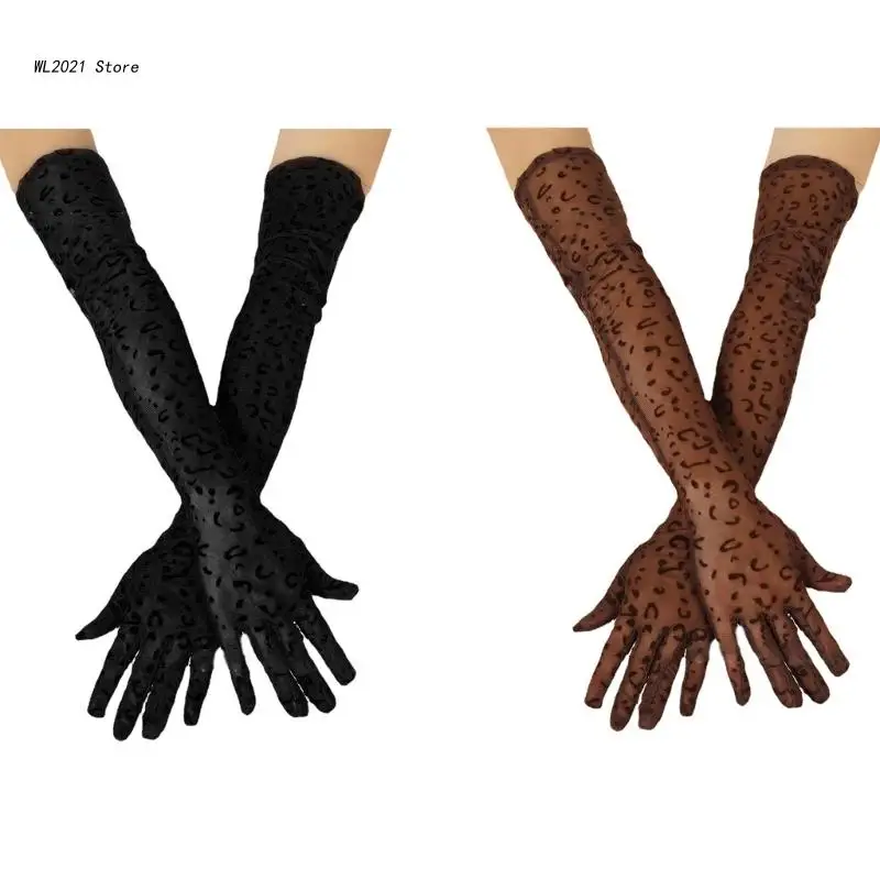 

Леопардовые Костюмные перчатки леопардовые длинные перчатки женские перчатки для выступлений леопардовые перчатки длинные Костюмные пер...