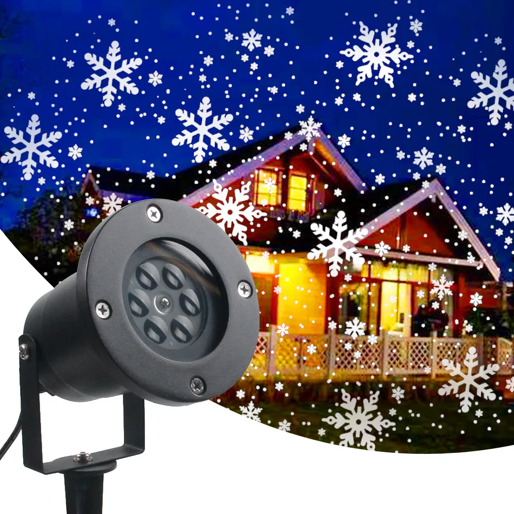 

Christmas Snowflake Projector Light White Color Light Lawn Waterproof Garden Courtyard Stage Villa Festive Decoration