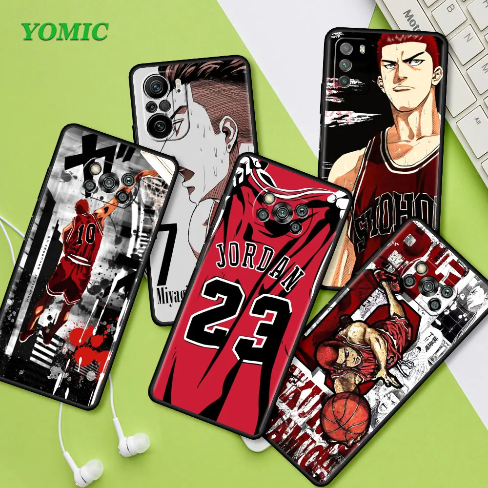 

Anime Soft Bags For Xiamo Mi Poco X3 NFC M3 11 Lite 11T 12 10T 9T F3 M4 Pro 5G Note 10 Black Cover Phone Case SLAM DUNK Fundas