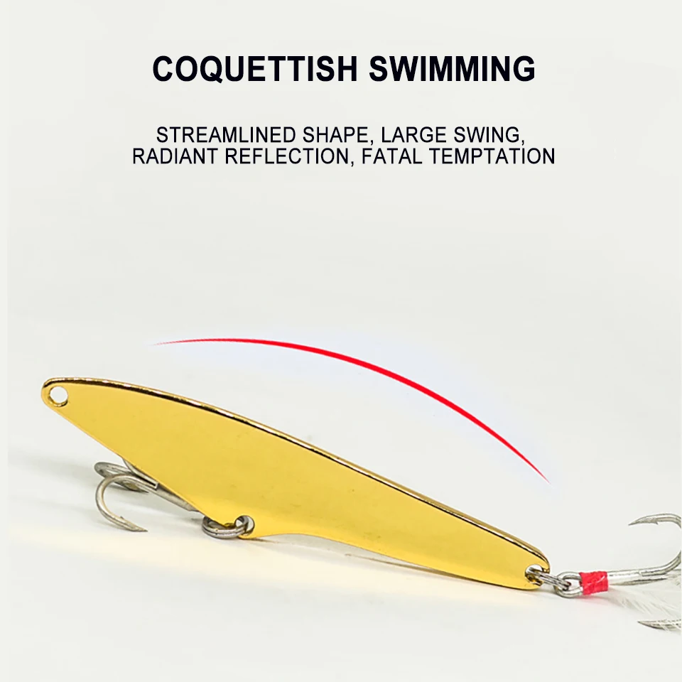 WALK FISH 11g/15g/18g/23g Fishing Metal Sequins Spoon Hard Bait Sinking With Feathers Hooks Artificial Pike Tackles |