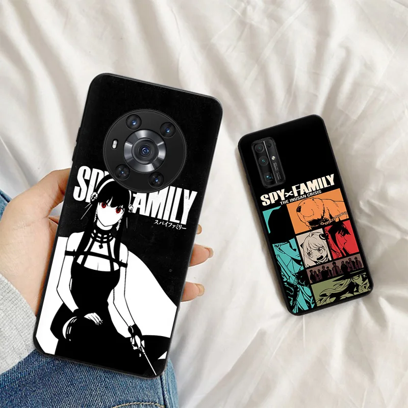 Чехол для телефона Google Pixel 6 Pro 5 5a 4 4a 3 XL Spy X Family Anime Huawei Mate 20 10 40 Lite мягкий черный -