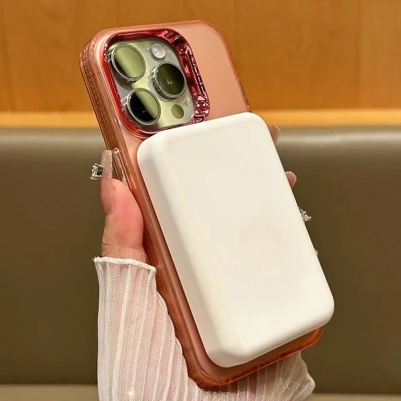 Модный цветной серебряный магнитный матовый чехол для iPhone 15 13 11 14 12 Pro Max Plus