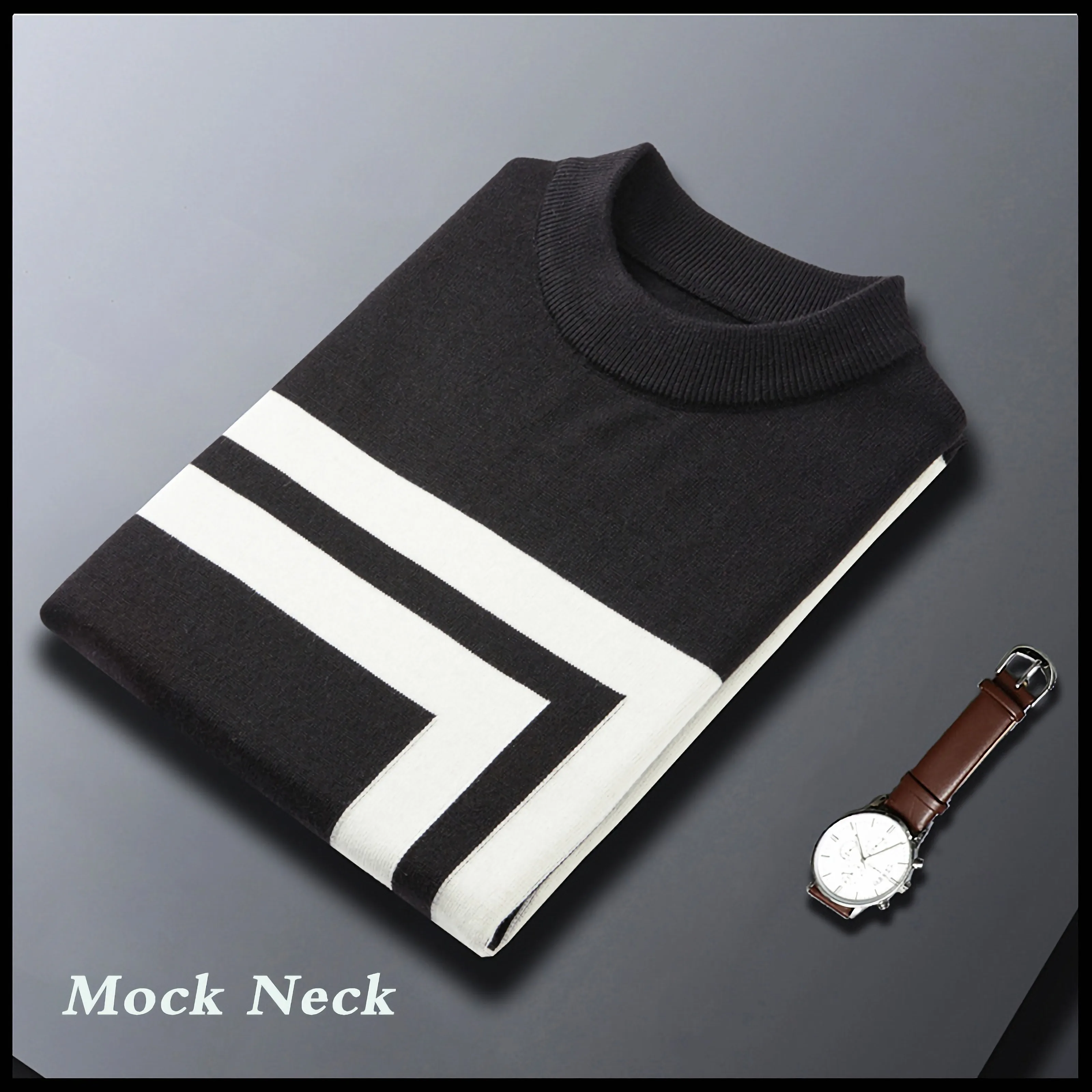 

Luxury 2022 Winter Wool Vintage Sweater Christmas Knitwears Cashmere Korean Streetwear O-Neck Pullovers Slim Fit Warm Men Jumper