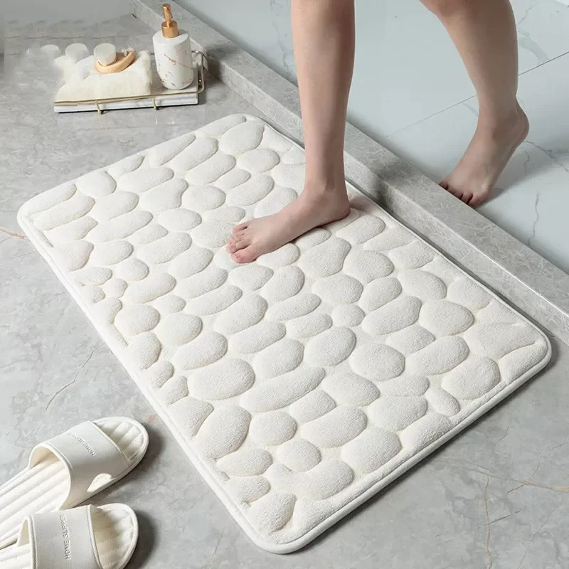 

Xiaomi Non-Slip Bath Mat Cobblestone Embossed Bathroom Carpet Shower Room Doormat Memory Foam Absorbent Floor Mat Rugs for Home