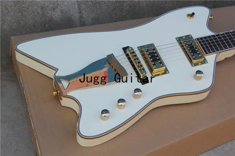 

Custom G6199 Billy-Bo Jupiter Cream White Electric Guitar Gold Sparkle Body Binding Golden Hardware