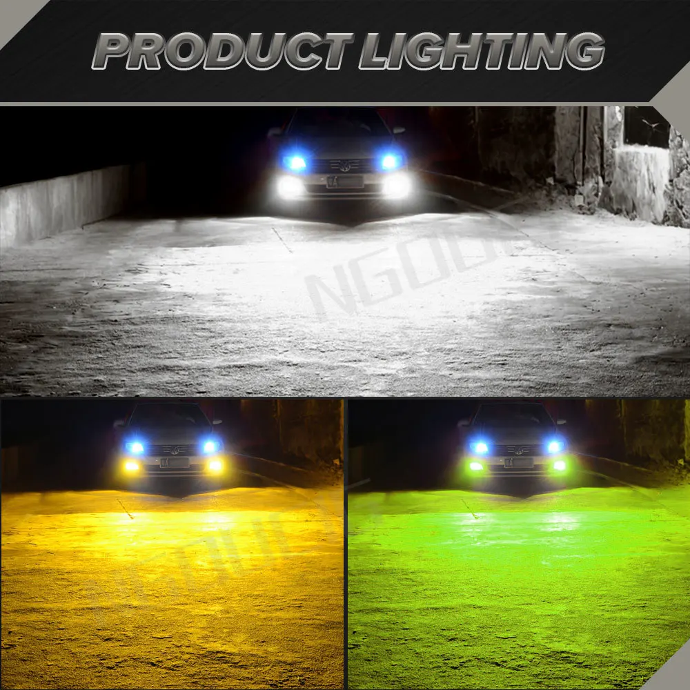 NGOUCIG 2 шт. H3 H8 H11 Светодиодные противотуманные фары 881 H1 H4 9003 HB2 H7 H27 880 9005 9006 HB3 HB4 H16