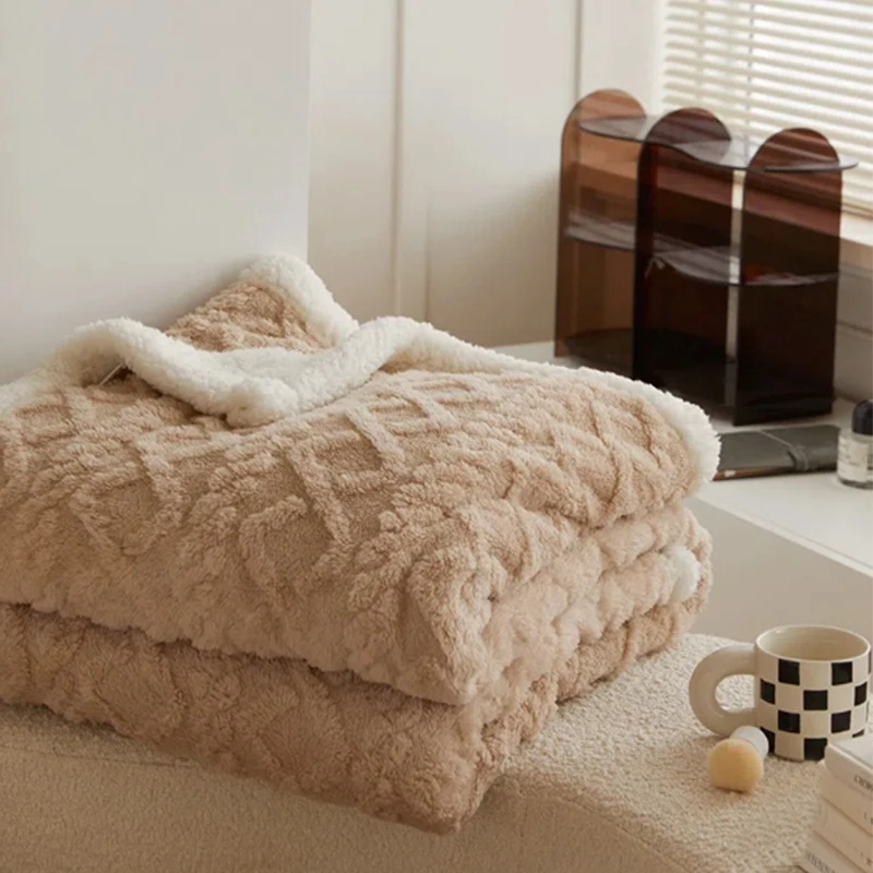

Winter The On Double Bedspread 담요 Nap Covers Sofa Office Cover Warm Bed Shawl Bed Soft Blanket Manta Blankets Thick Retro Fluffy