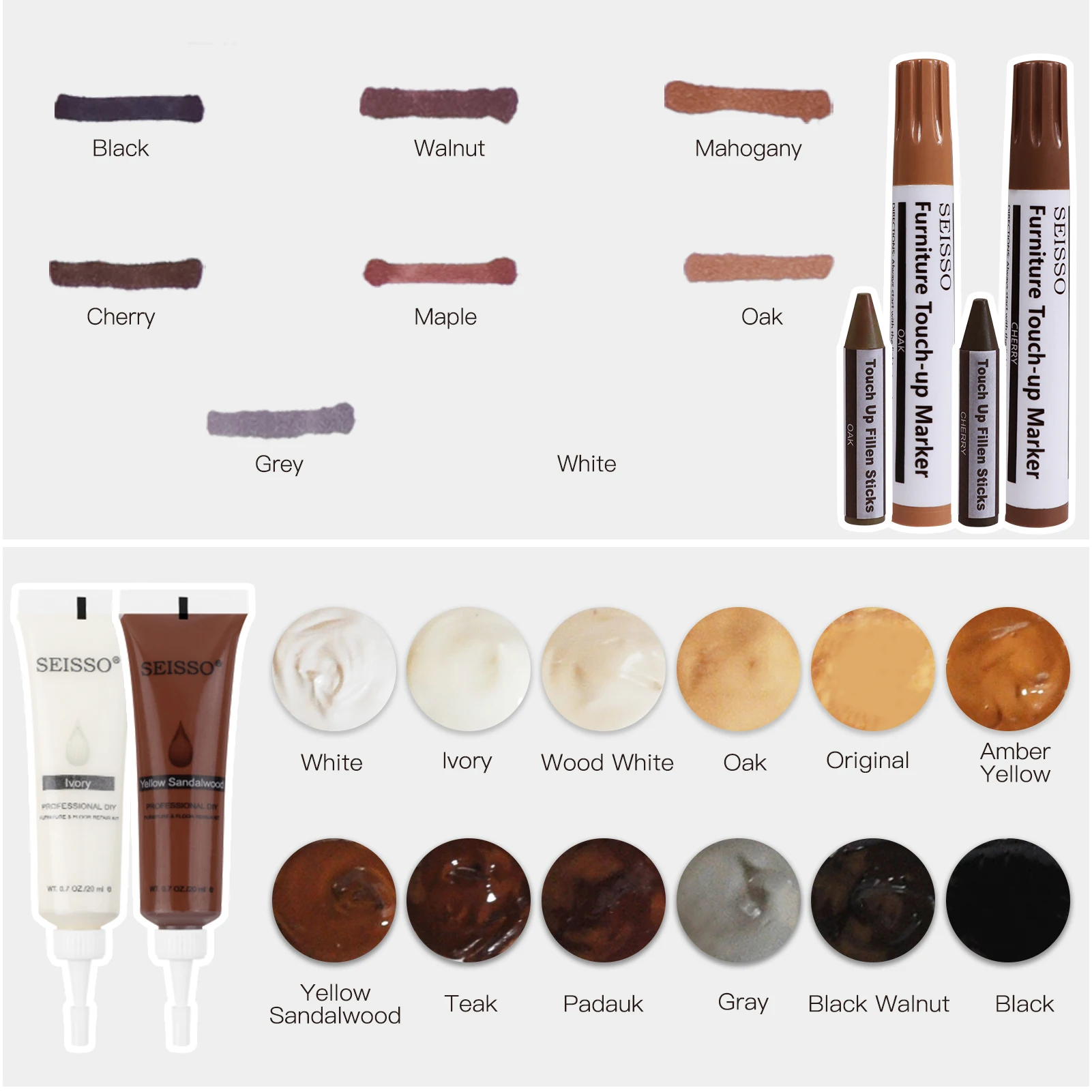 2022 Новый 42 шт мебель Touch Up Kit маркеры и наполнитель палочки деревянные царапины