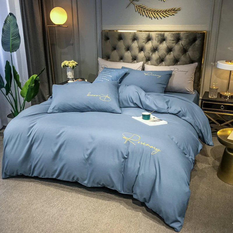 Simple High Quality Embroidered Duvet Cover Queen Washed Cotton Quilt 220x240 Soft Skin Friendly Comforter Covers 150x200 |