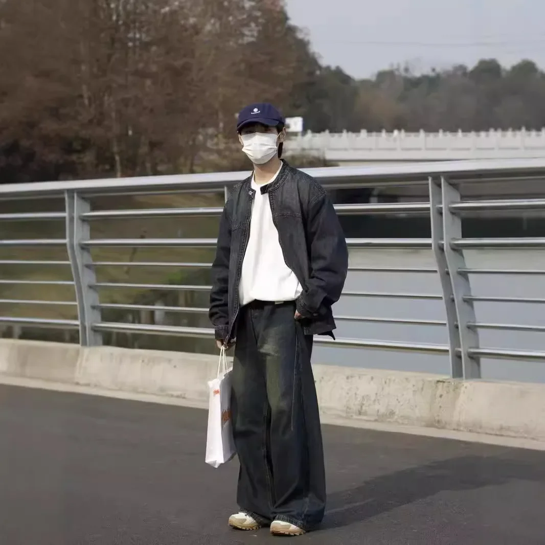 Винтажная джинсовая куртка в американском стиле для мужчин высококачественная