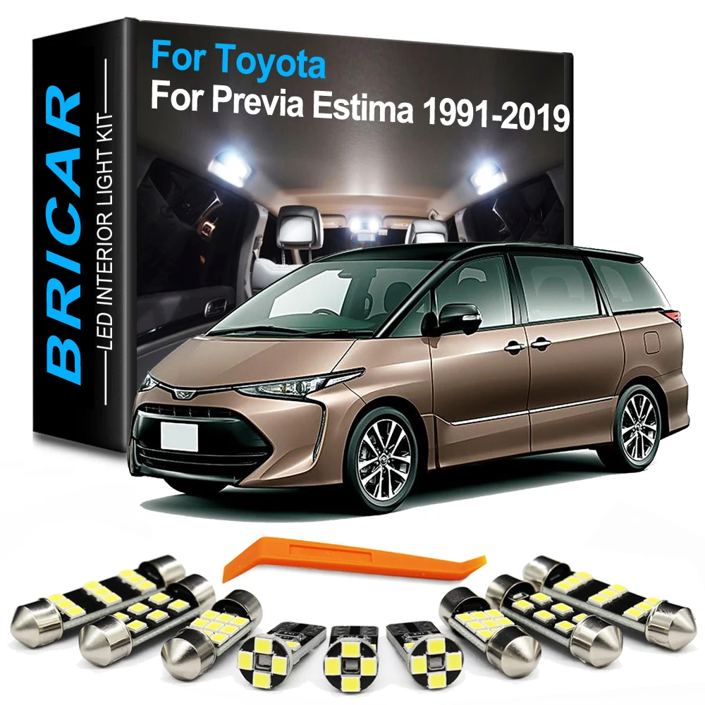 Bricar Canbus для Toyota Previa Estima Tarago MK1 MK2 MK3 I II III ACR30 ACR50 1990-2017 2018 Светодиодная лампа внутреннего освещения