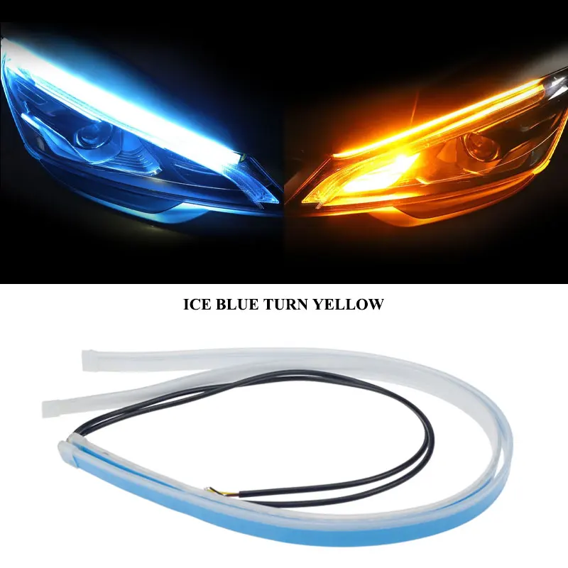 

RXZ 30-60CM DRL COB светодиодный гибкий универсальный дневный ходовой фонарь автомобильный фонарь указатель поворота водонепроницаемый 12 В